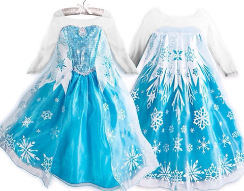 2015 elsa dress girls Cosplay Dress Costume snow queen princess anna Dress Kids party dresses fantasia infantis vestido Menina