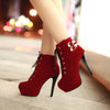 2016 new women boots sexy high heels platform ankle boots for women botas femininas thin heel lace up night high heel boots
