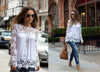 2016 Spring New Hot Europe Fashion Blouses Plus Size Long Sleeve Chiffon Lace Blouses Embroidered Floral Crochet Blouse Shirts
