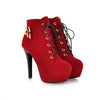 2016 new women boots sexy high heels platform ankle boots for women botas femininas thin heel lace up night high heel boots