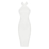 2016 new summer fashion cross halter neck evening party dresses women sexy mesh red blue white beige black bodycon bandage dress