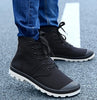 2016 New Fall Men Boots Solid Fashion Ankle Boots Man Casual Lace Up Canvas Shoes Man High Quality Male Shoes Size 39-45 XWF294