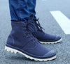 2016 New Fall Men Boots Solid Fashion Ankle Boots Man Casual Lace Up Canvas Shoes Man High Quality Male Shoes Size 39-45 XWF294