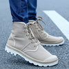 2016 New Fall Men Boots Solid Fashion Ankle Boots Man Casual Lace Up Canvas Shoes Man High Quality Male Shoes Size 39-45 XWF294