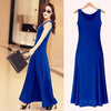 2016 Fashion Summer Dress Sexy Women Maxi Dress Plus Size Solid O-neck Casual Dress Elegant Evening Party Long Dresses Vestidos