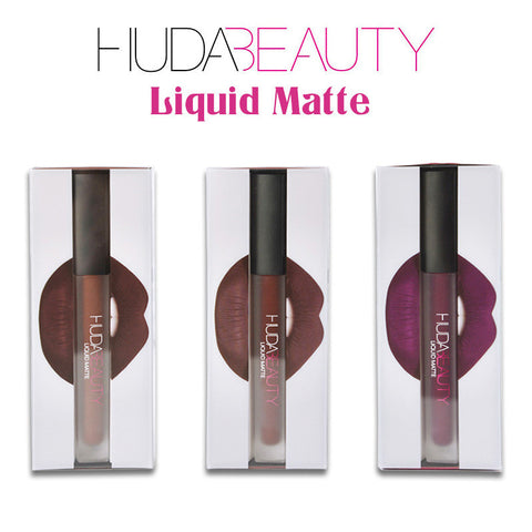 2016 HUDA BEAUTY Liquid Matte Lipstick 9 Colors New Brand Makeup Waterproof Lip Kit Matte Liquid Lipsticks HB01