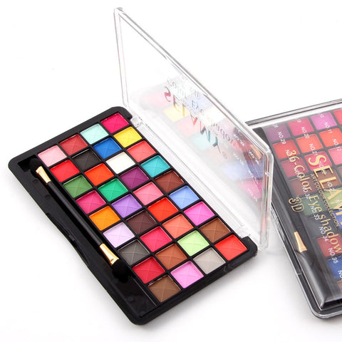 2016 New Selamy 3D Brand Makeup  Bright Matte 36 Colors  Eyeshadow Palette With  Brushes   Wholesale