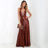 Summer party dresses women new fashion sequins emboridery strap long dress sexy backless maxi A line dresses SD3095