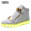 [YARITZA] 2016 Hot Sale Men Women Casual Shoes Fashion Light Up Shoes For Adults LED Shoes Casual Sneaker Black White Size36-46