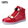 [YARITZA] 2016 Hot Sale Men Women Casual Shoes Fashion Light Up Shoes For Adults LED Shoes Casual Sneaker Black White Size36-46