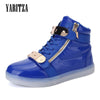 [YARITZA] 2016 Hot Sale Men Women Casual Shoes Fashion Light Up Shoes For Adults LED Shoes Casual Sneaker Black White Size36-46
