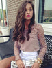 Brand Clothing 2016 Women Long Sleeve Shirts Sexy Lace Hollow Blouses Female Chiffon Shirt JA2204