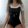 2016 New Brand Fashion women's Cat Cute Jumpsuit Playsuits Bodysuits Sexy short sleeve women's Clothing Plus size s m l
